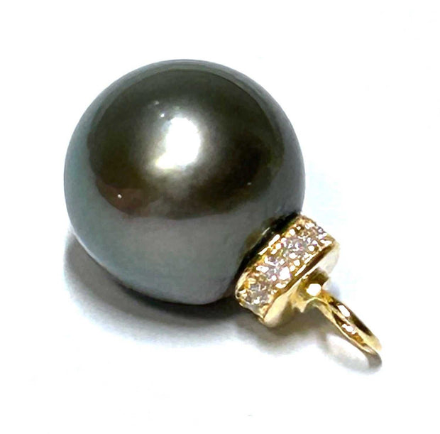 Genuine 12.8 - 13mm Tahitian Sea Natural Peacock Black Green Pearl Pen100% Genuine and Authentic! Gorgeous Round 12.8 - 13mm Tahitian South Sea  Natural Peacock Black Green Overtone Cultured Pearl Handmade Pendant / Best Gift For Her
PCharms & PendantsFine JewelryThe Fine Pearls Jewelry8 - 13mm Tahitian Sea Natural Peacock Black Green Pearl Pendant