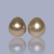 Huge A Pair 11.4 x 12.9mm Philippines South Sea Gold Loose Pearl