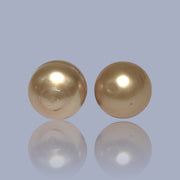 Giant A Pair 13.4 x 15mm 37.3 Carats Deep Gold South Sea Oval Pearl