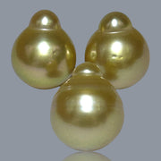 3 pcs Pearl For Earrings and Pendant Gold Philippines Sea Pearls