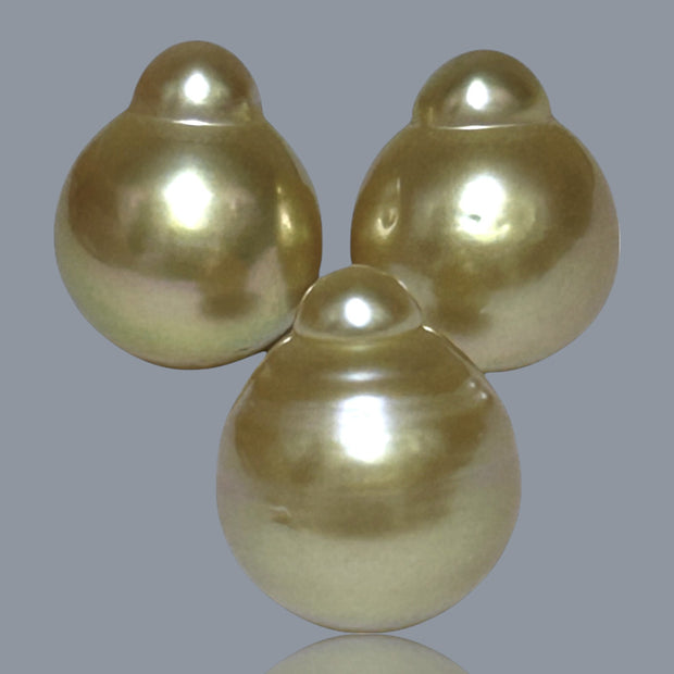 3 pcs Pearl For Earrings and Pendant Gold Philippines Sea Pearls