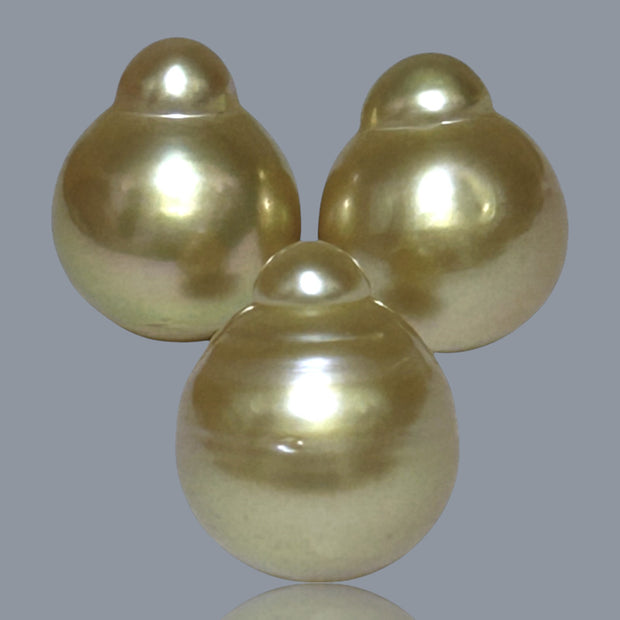 3 pcs Pearl For Earrings and Pendant Gold Philippines Sea Pearls