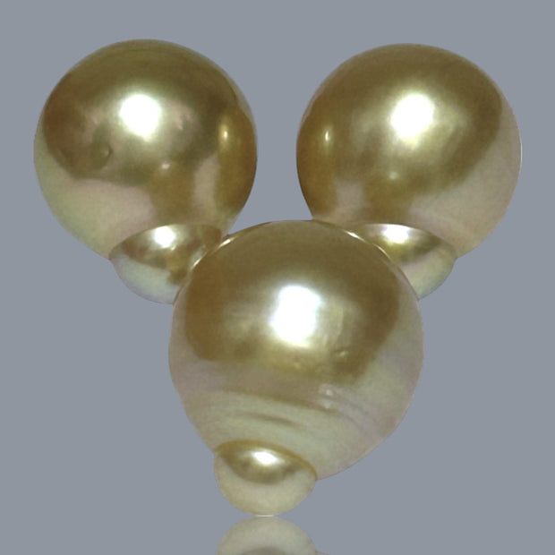 3 pcs Pearl For Earrings and Pendant Gold Philippines Sea Pearls