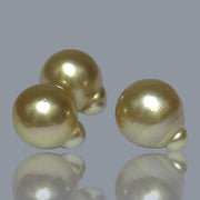 3 pcs Pearl For Earrings and Pendant Gold Philippines Sea Pearls