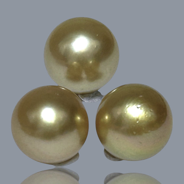 3 pcs Pearl For Earrings and Pendant Gold Philippines Sea Pearls