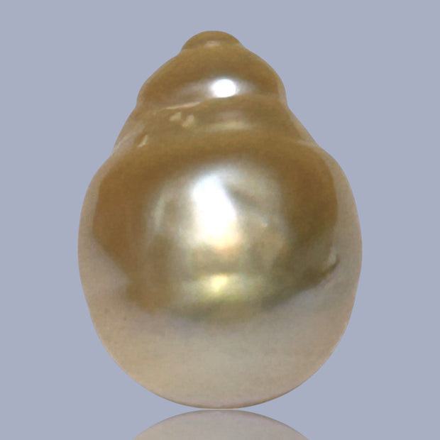 Baroque 12.8 x 17.2mm 18.8 Carats Natural Gold South Sea Loose Pearl