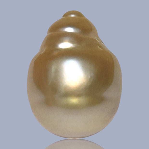 Baroque 12.8 x 17.2mm 18.8 Carats Natural Gold South Sea Loose Pearl