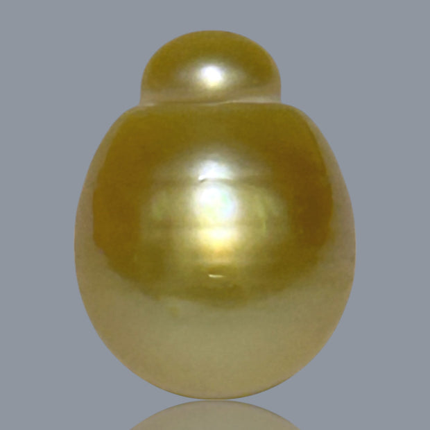 Giant Oval 13.5 x 17.5mm 21.2 Carats Deep Gold South Sea Pearl Loose