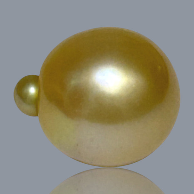 Giant Oval 15.5 x 18.3mm 28.7 Carats Rich Gold South Sea Pearl Loose