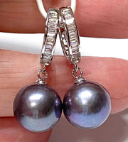 Natural Purple Black Edison Cultured 10 - 10.5mm Pearl EarringsStunning Natural Purple Black Blue Edison Cultured 10 - 10.5mm Pearl Stylish Dangle Clip-On Classic Earrings / Best Gift For HerPEARL INFORMATIONPearl Type: Genuine EarringsFine JewelryThe Fine Pearls JewelryNatural Purple Black Edison Cultured 10 - 10