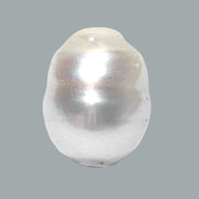 Oval Baroque 14 x 18.2mm Natural White South Sea Pearl Loose Drilled