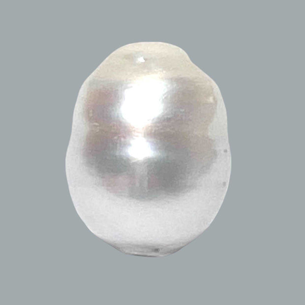 Oval Baroque 14 x 18.2mm Natural White South Sea Pearl Loose Drilled