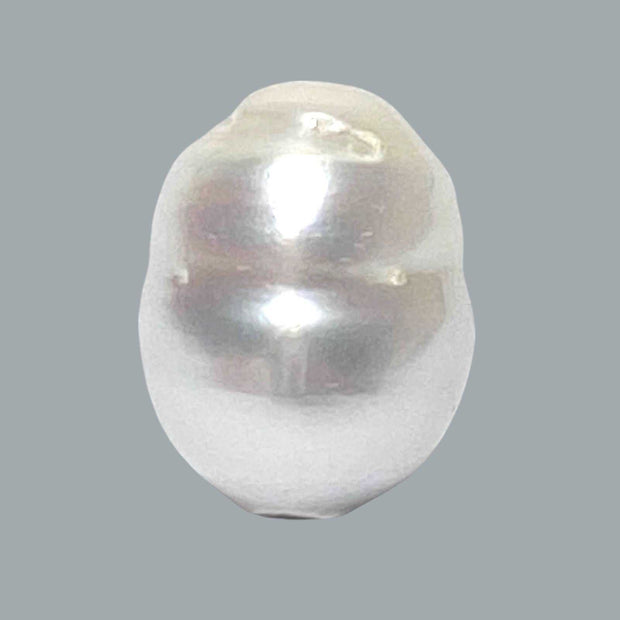 Oval Baroque 14 x 18.2mm Natural White South Sea Pearl Loose Drilled