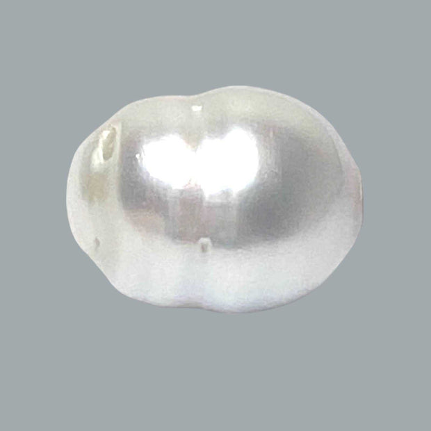 Oval Baroque 14 x 18.2mm Natural White South Sea Pearl Loose Drilled