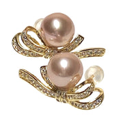 Stunning 9.5-10mm Peach Gold Pink Color Round Edison Pearl Earrings