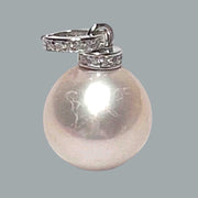 Classy 10.7 -11mm Edison White Pinkish Round Cultured Pearl Pendant