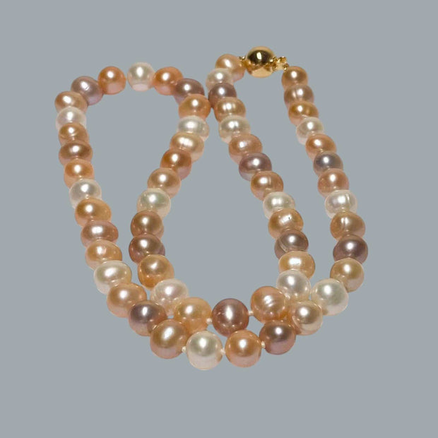 Fabulous Multi Colors 7 - 7.5mm Edison Round Pearl 18" Necklace