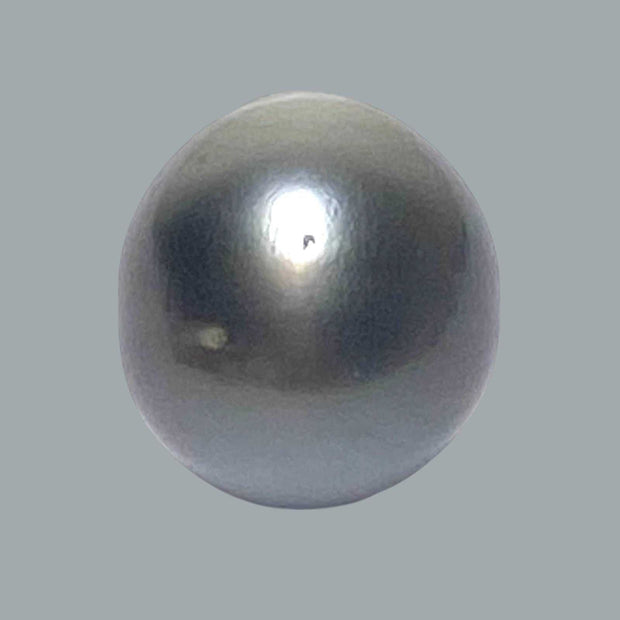 Egg Round 29 Carat 15.4 x 17mm Tahitian Sea Peacock Gray Blue Pearl