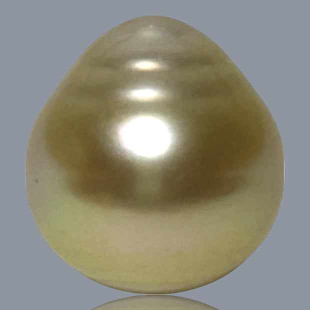 Teardrop 13.6 x 14.8mm 18.5 Carat Natural Gold South Sea Loose Pearl