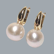 Gorgeous 11.4mm Natural White Pinkish Round Edison Pearl Earrings