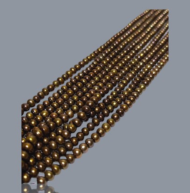 Smooth Shiny 6mm Chocolate Brown Bronze Cultured Pearls 16" Strand