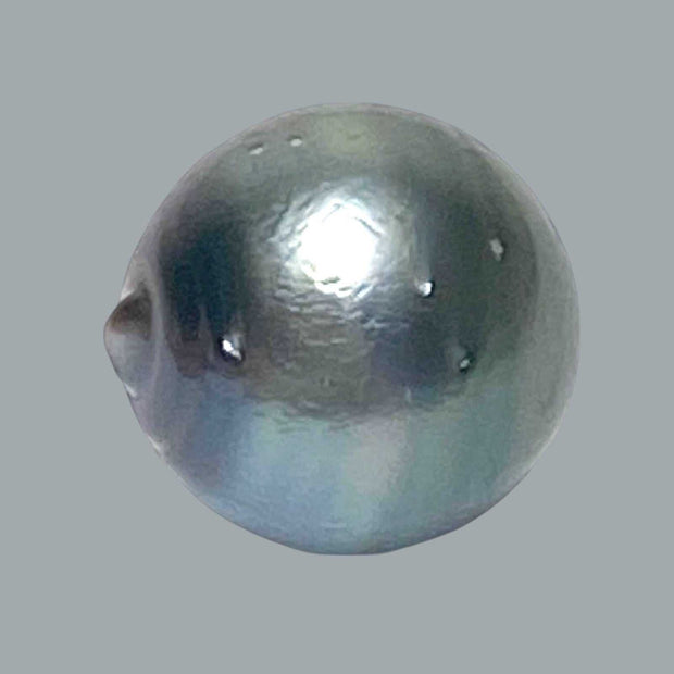 Round 15mm 24.8 Carat Tahitian Sea Natural Gray Blue Pearl Un-Drilled