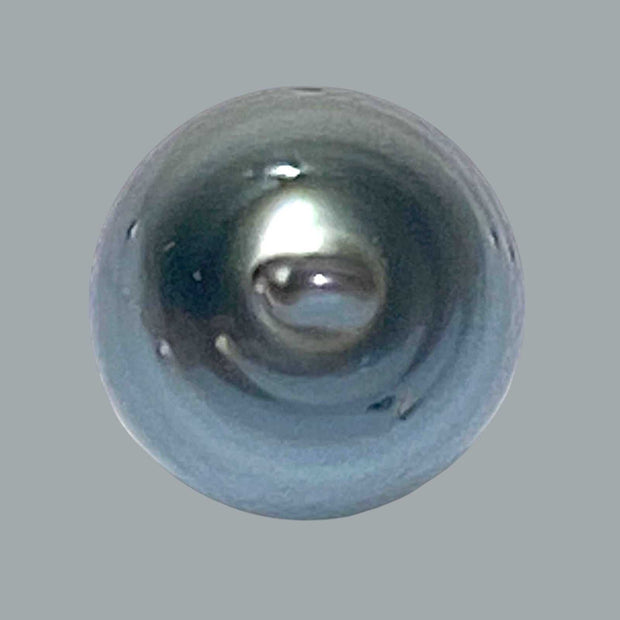 Round 15mm 24.8 Carat Tahitian Sea Natural Gray Blue Pearl Un-Drilled