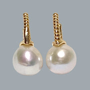 Genuine 9.5 - 10mm White Round Edison Cultured Pearl Clip-On Earrings