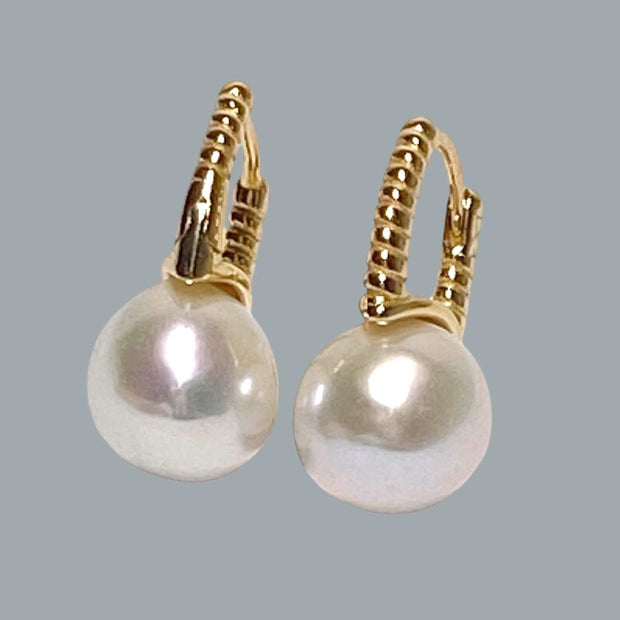 Genuine 9.5 - 10mm White Round Edison Cultured Pearl Clip-On Earrings