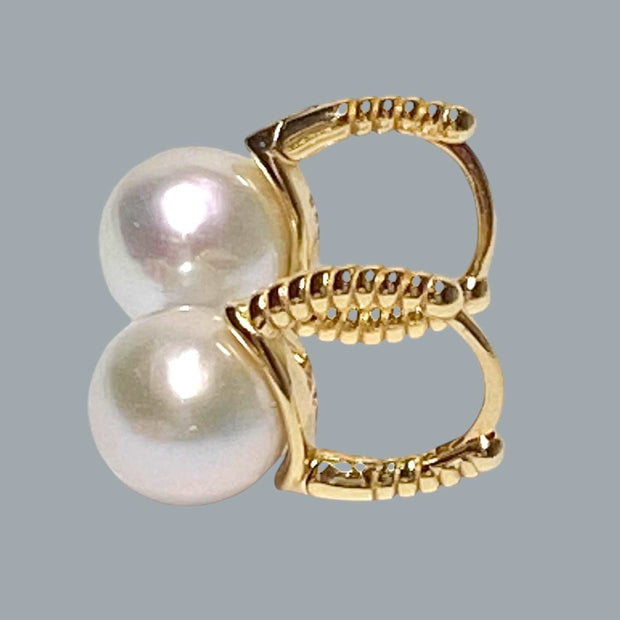 Genuine 9.5 - 10mm White Round Edison Cultured Pearl Clip-On Earrings