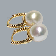 Genuine 9.5 - 10mm White Round Edison Cultured Pearl Clip-On Earrings