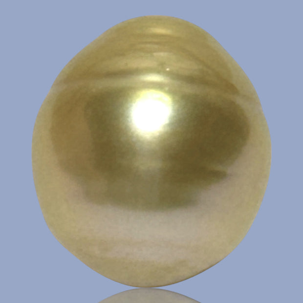 Silky Oval 13.3 x 15.1mm 19.5 Carats Deep Gold South Sea Pearl Loose