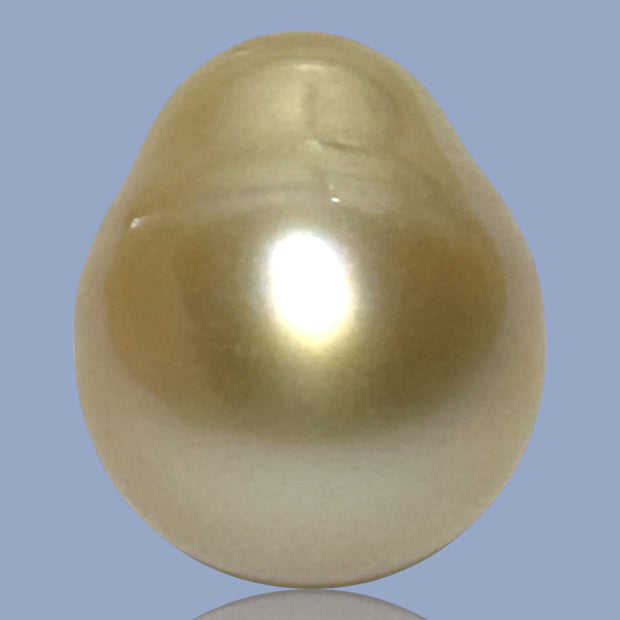 Oval Drop 14.3 x 17mm 23.3 Carats Rich Gold South Sea Pearl Loose