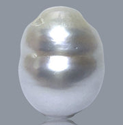 Oval Baroque 14 x 18.2mm Silvery White South Sea Pearl Loose Drilled