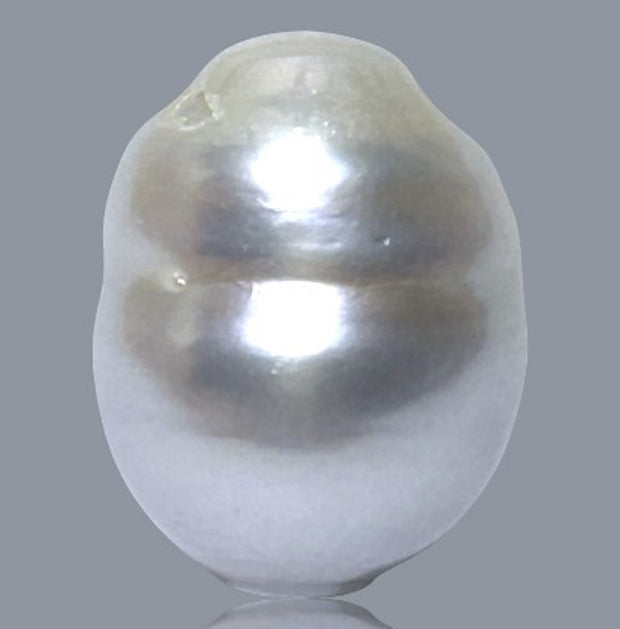 Oval Baroque 14 x 18.2mm Silvery White South Sea Pearl Loose Drilled