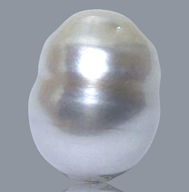 Oval Baroque 14 x 18.2mm Silvery White South Sea Pearl Loose Drilled