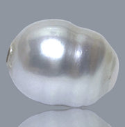 Oval Baroque 14 x 18.2mm Silvery White South Sea Pearl Loose Drilled