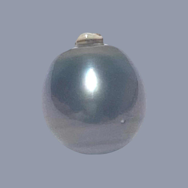 Gigantic 15.2 x16.3mm Tahitian Natural Black Green Pearl Un-Drill