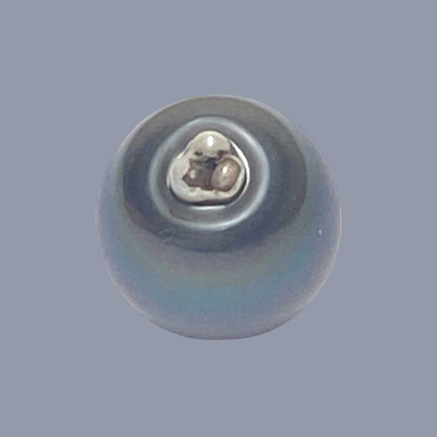 Gigantic 15.2 x16.3mm Tahitian Natural Black Green Pearl Un-Drill