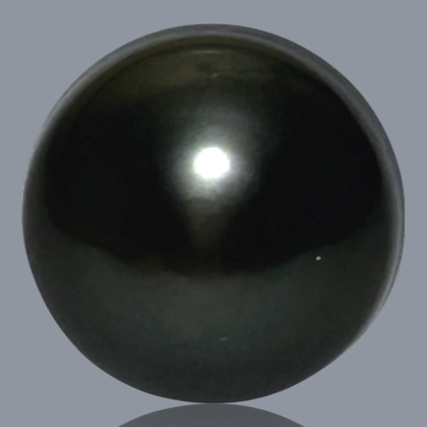 Silky Giant 13.4 x 14.2mm Peacock Black Green Tahitian Pearl Loose