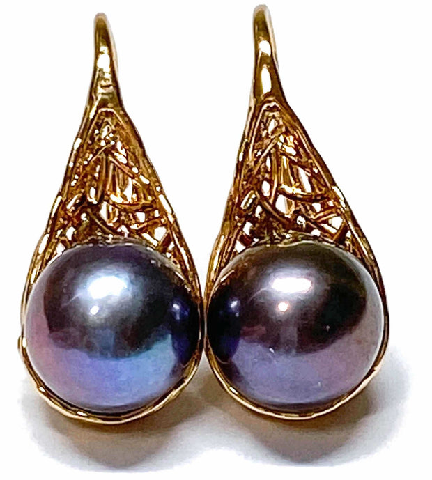 Round 10mm Edison Purple Black Blue Cultured Pearl Dangle EarringsStunning 9.5 - 10mm Edison Natural Purple Black Blue Round Cultured PearlHook Dangle Earrings / Wedding Anniversary Best GiftPEARL INFORMATIONPearl Type: Genuine EdiEarringsFine JewelryThe Fine Pearls JewelryRound 10mm Edison Purple Black Blue Cultured Pearl Dangle Earrings