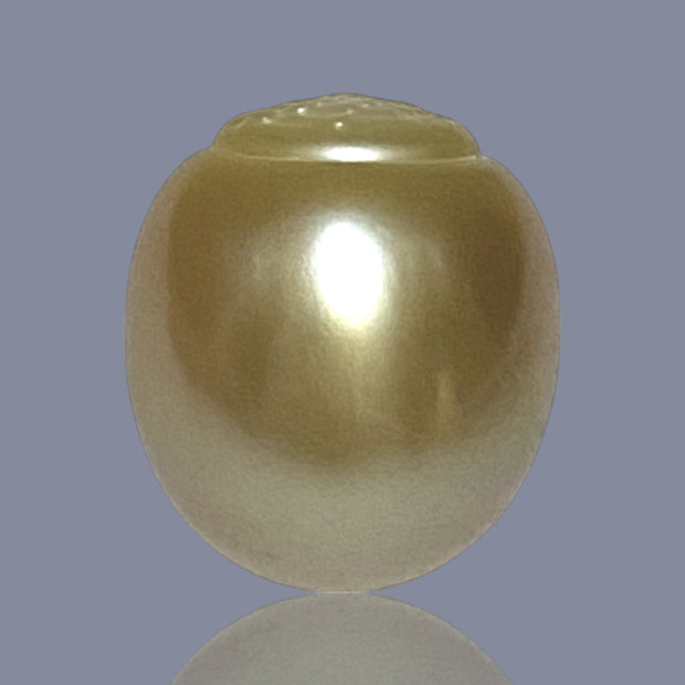 Oval Giant 16.9 x 19.2mm 40.2 Carats Deep Gold South Sea Loose Pearl