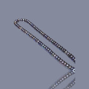 Delicate 6 - 6.3mm Peacock Black Blue Cultured Oval Pearl 16" Strand