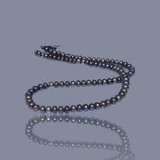 Delicate 6 - 6.3mm Peacock Black Blue Cultured Oval Pearl 16" Strand