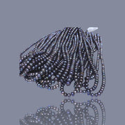 Delicate 6 - 6.3mm Peacock Black Blue Cultured Oval Pearl 16" Strand