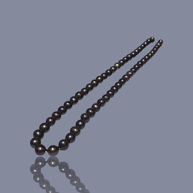 Round 7.3 - 8mm Dark Brown Bronze Cultured Pearl 16" Strand