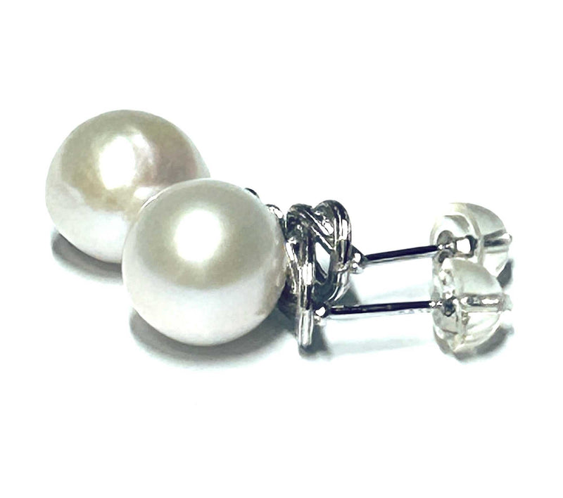 Fantastic 10mm White Round Edison Cultured Quality Pearl Dangle Earrings