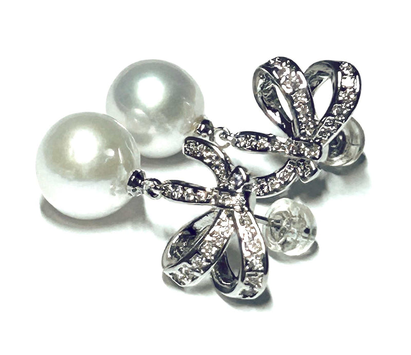 Amazing Luster 10 - 10.5mm White Edison Cultured Pearl Dangle Earrings