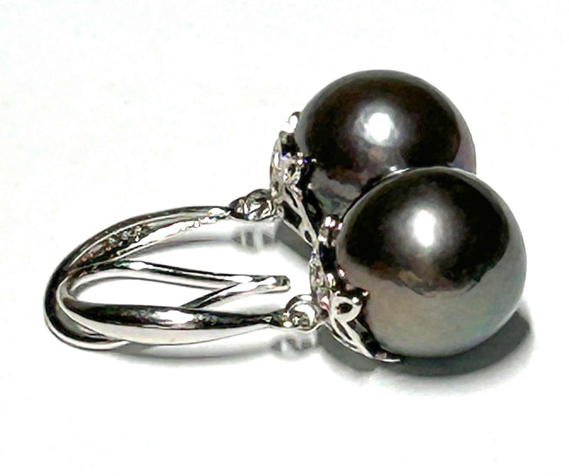 Semi Round 11 - 13mm Tahitian Sea Peacock Black Pearl 18" Necklace