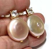 Flat Round 17.3mm Peach Rainbow Jumbo Cultured Pearl Dangle EarringsBest Gift For Her! Fantastic 7.3 x 17.3mm Natural Peach Pink Rainbow Jumbo Freshwater Cultured Pearl Dangle Earrings / Handmade Earrings
PEARL INFORMATION

Pearl TypEarringsFine JewelryThe Fine Pearls Jewelry3mm Peach Rainbow Jumbo Cultured Pearl Dangle Earrings